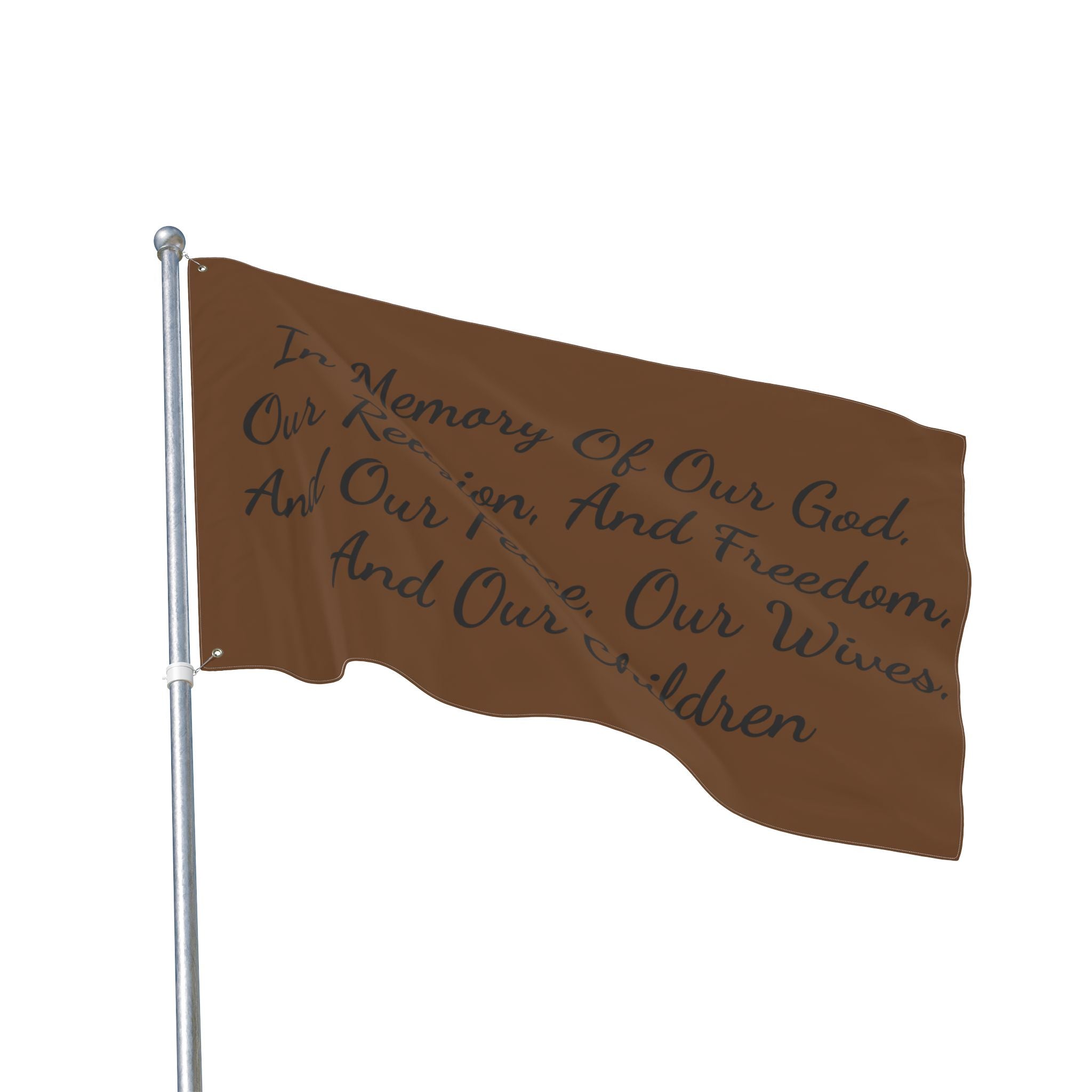 Title of Liberty Double-Sided Flag — "In Memory Of Our God, Our Religion, And Freedom"