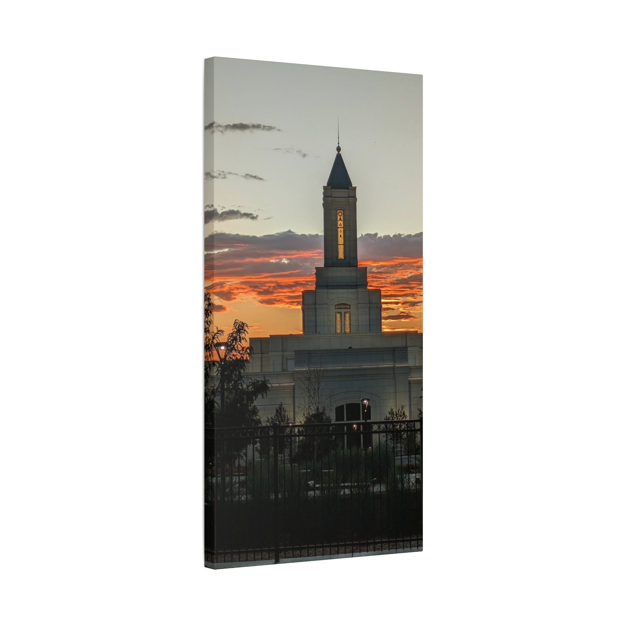 Sunset Temple Canvas Print — Stretched Matte Wall Art