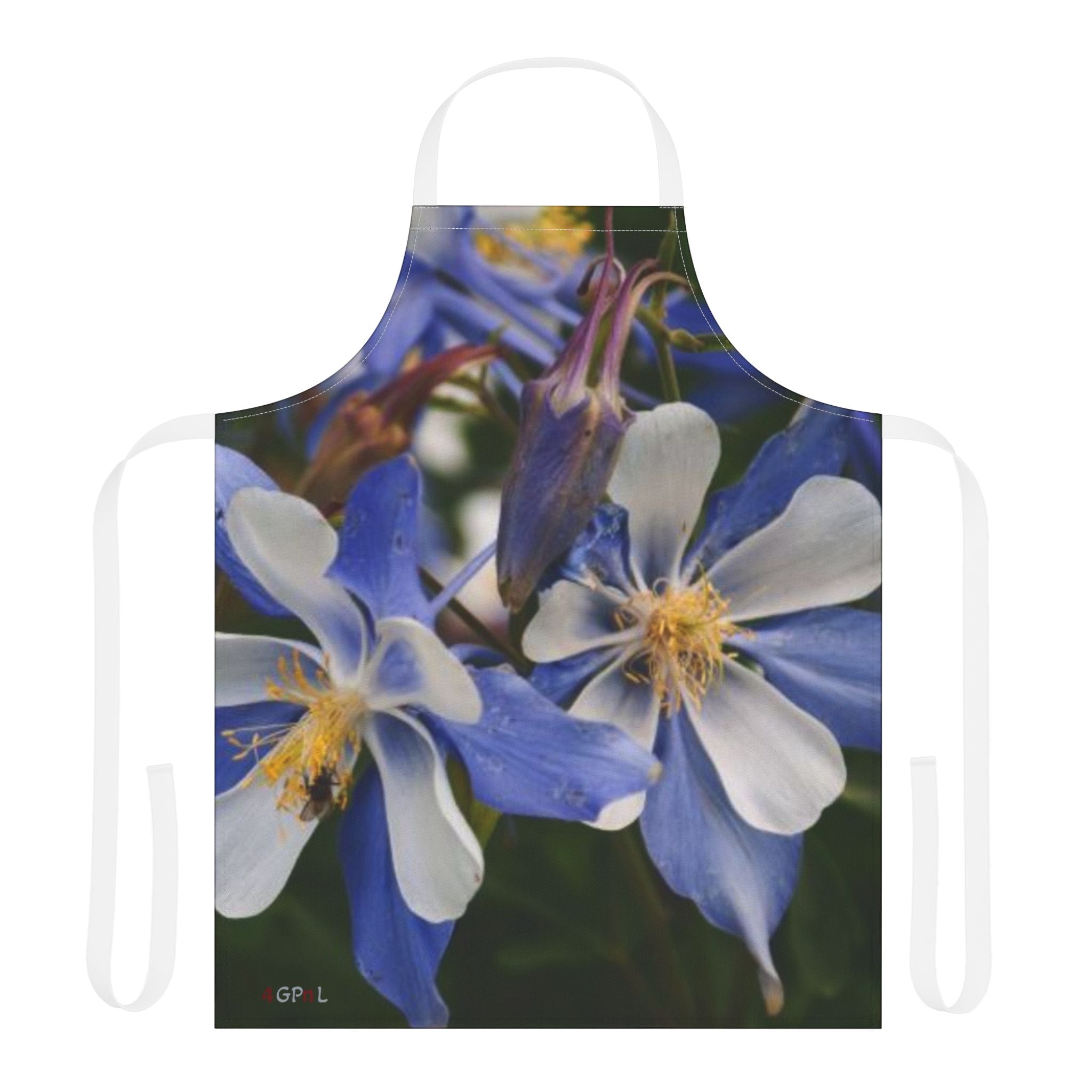 Blue Columbine Floral Apron — Gardeners & Home Cooks Gift