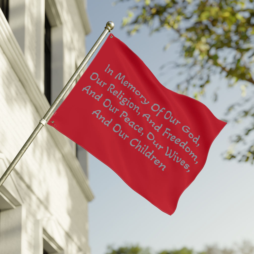 Copy of Title of Liberty Memorial Quote Flag — "In Memory Of Our God, Our Religion, And Freedom" Double-Sided Garden Flag
