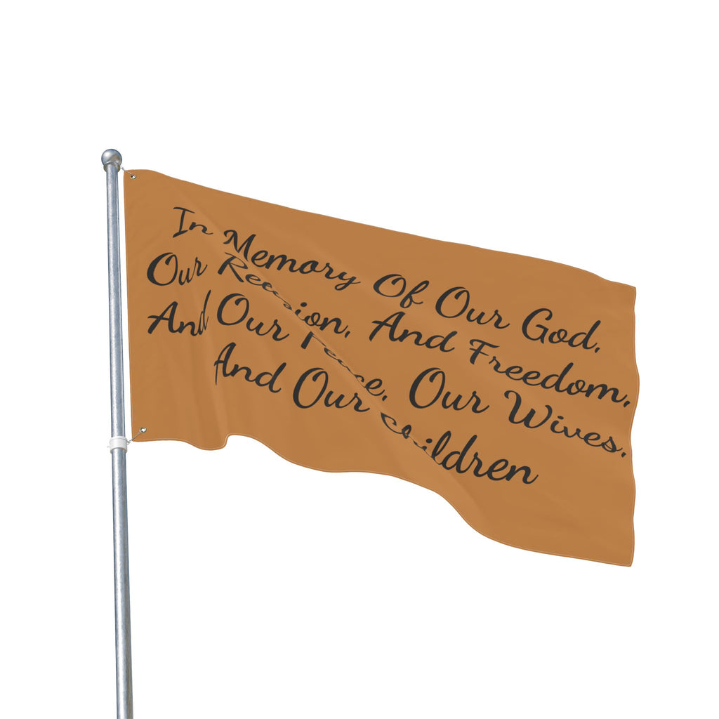Title of Liberty Flag - "In Memory Of Our God, Our Religion, And Freedom" Double-Sided Garden Banner