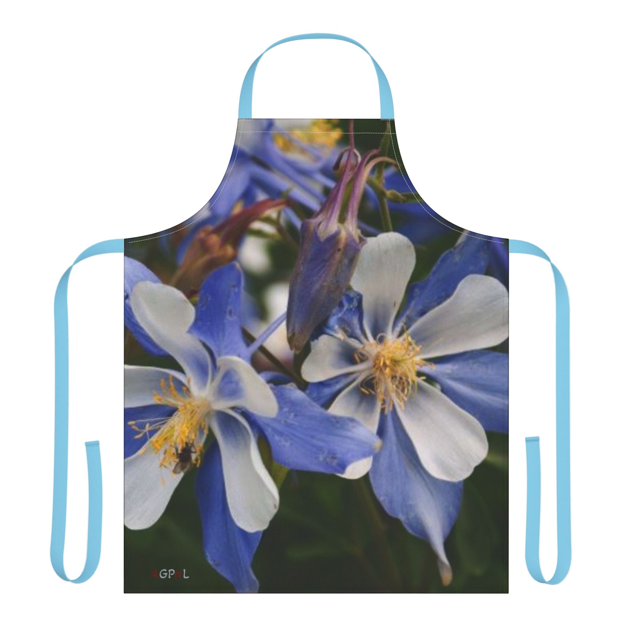 Blue Columbine Floral Apron — Gardeners & Home Cooks Gift