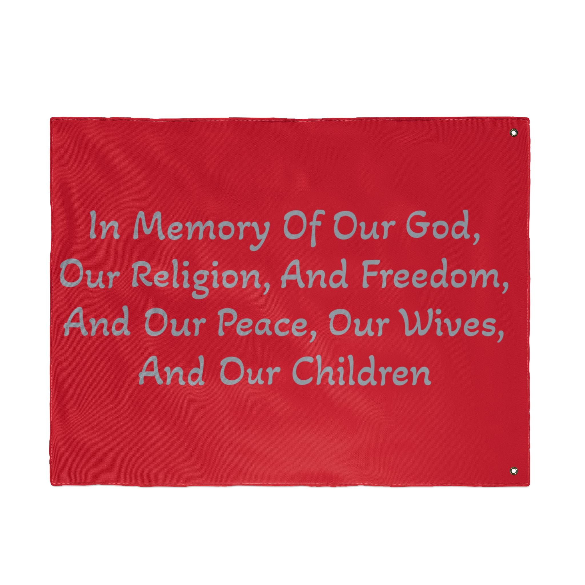 Copy of Title of Liberty Memorial Quote Flag — "In Memory Of Our God, Our Religion, And Freedom" Double-Sided Garden Flag