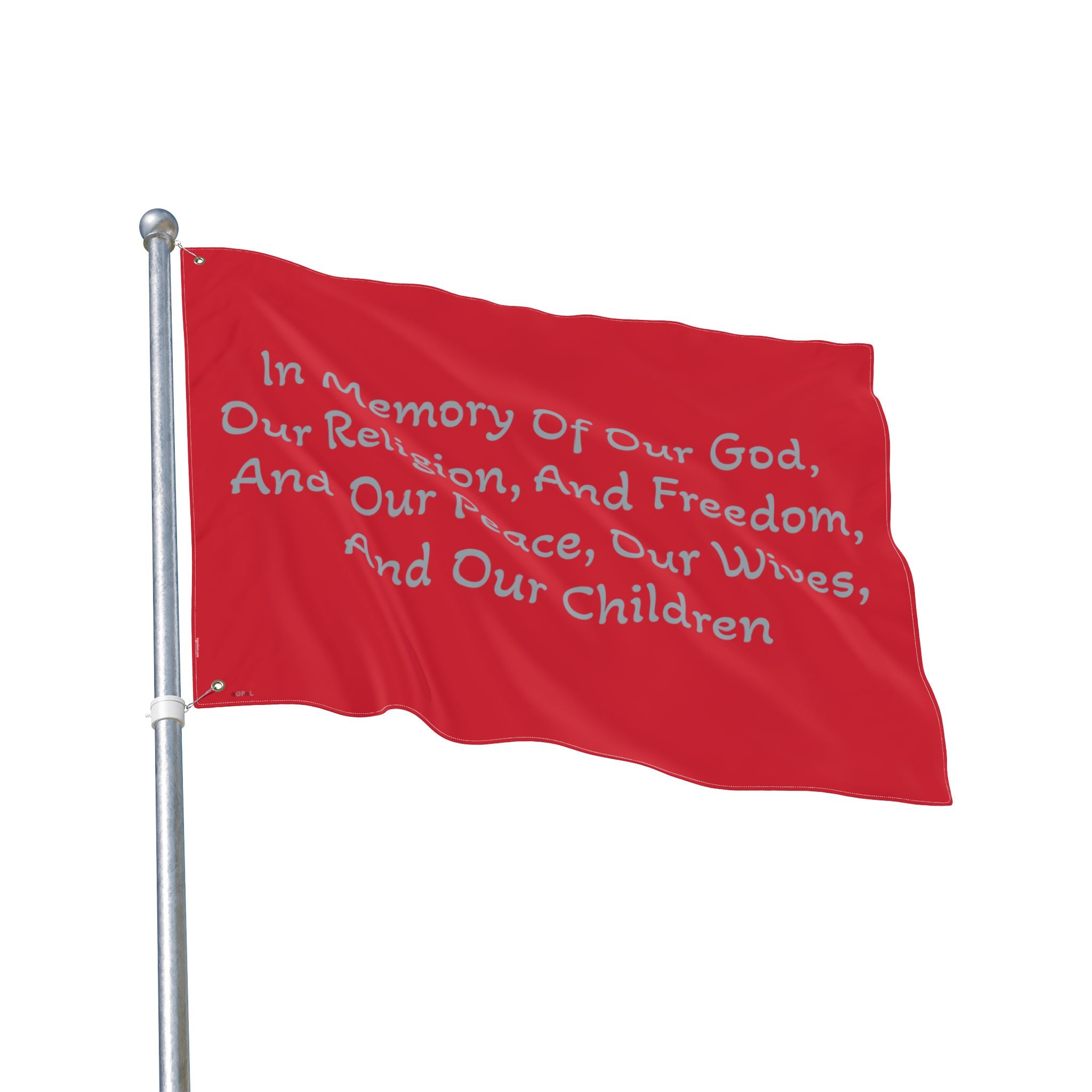 Copy of Title of Liberty Memorial Quote Flag — "In Memory Of Our God, Our Religion, And Freedom" Double-Sided Garden Flag