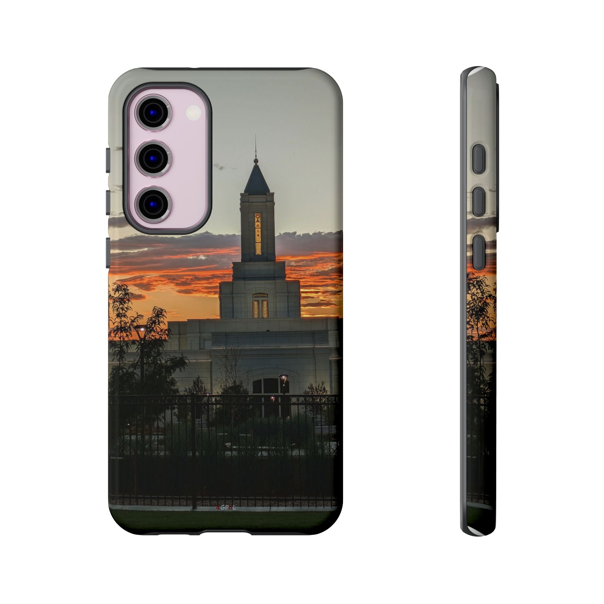 Grand Junction, CO Temple Sunset Phone Case — Protective Tough Case with Scenic Sunset Temple Design