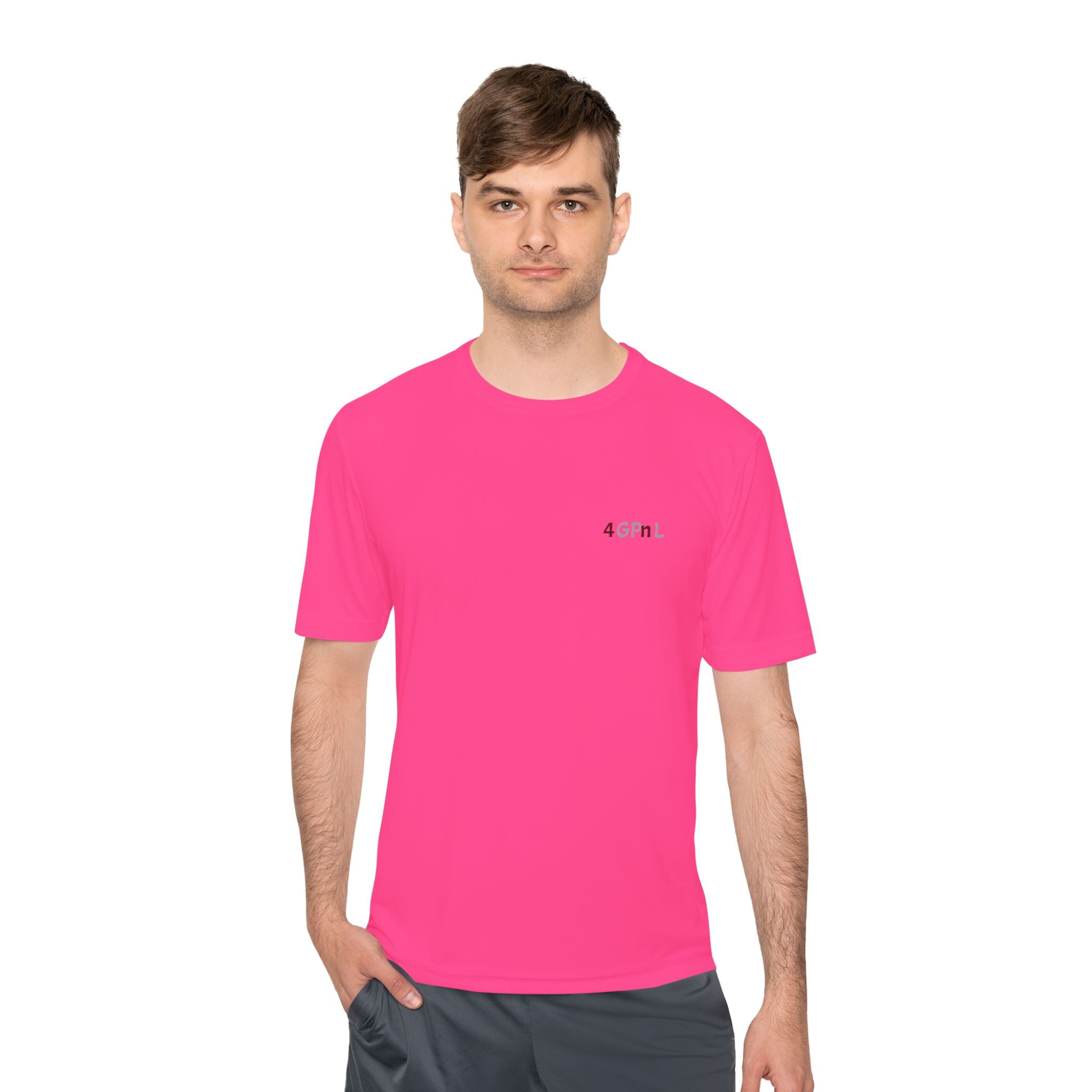 4GPnL "Title of Liberty" Flag Graphic Moisture-Wicking Tee — Inspirational Script Back Print