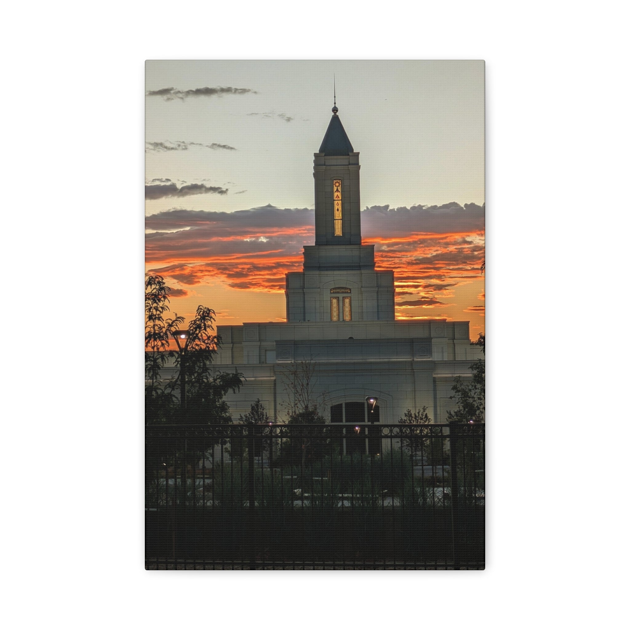 Sunset Temple Canvas Print — Stretched Matte Wall Art