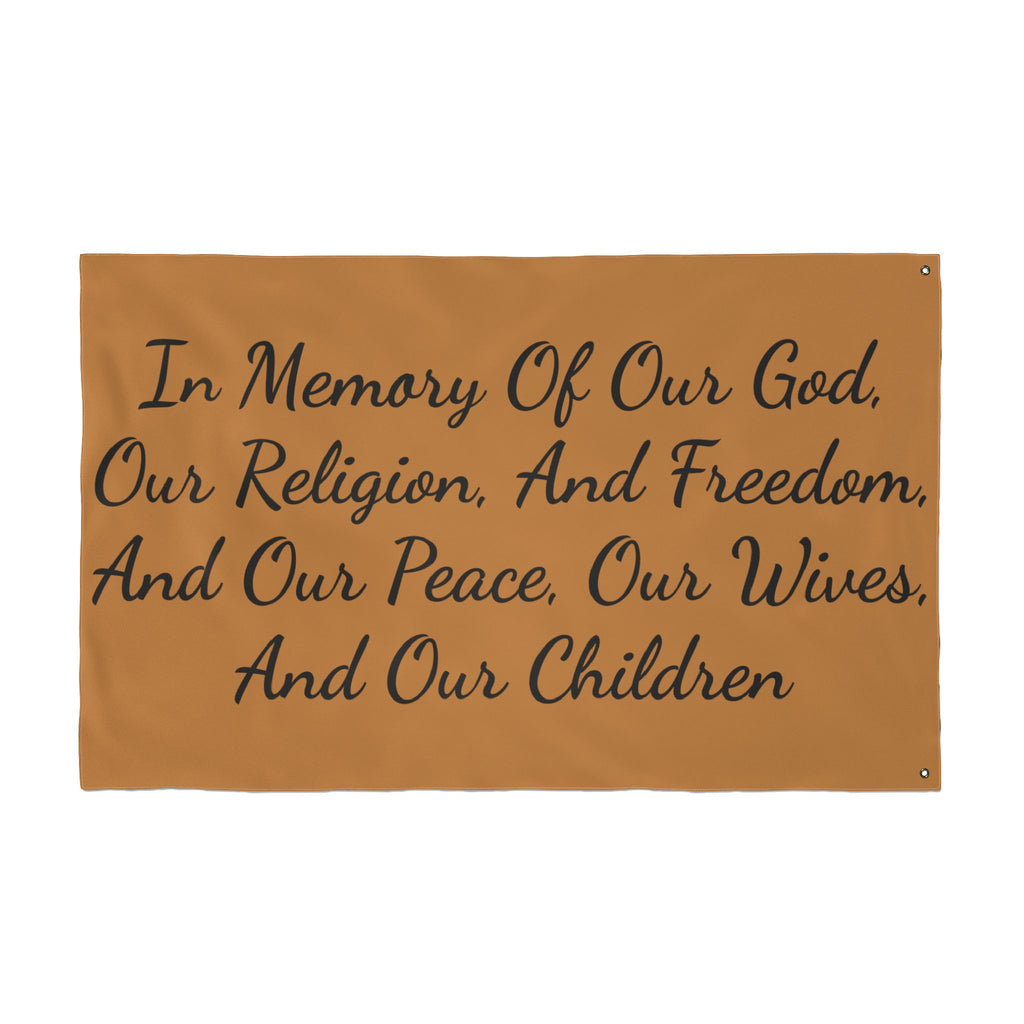 Title of Liberty Flag - "In Memory Of Our God, Our Religion, And Freedom" Double-Sided Garden Banner