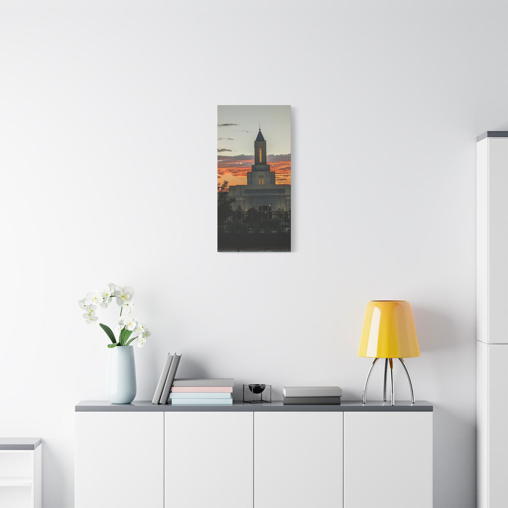 Sunset Temple Canvas Print — Stretched Matte Wall Art