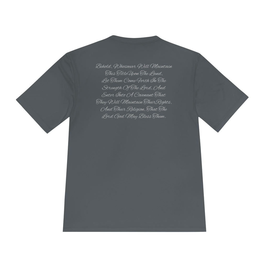 American Flag Title of Liberty Graphic Tee — Patriotic "Land of the Free" Moisture-Wicking Shirt
