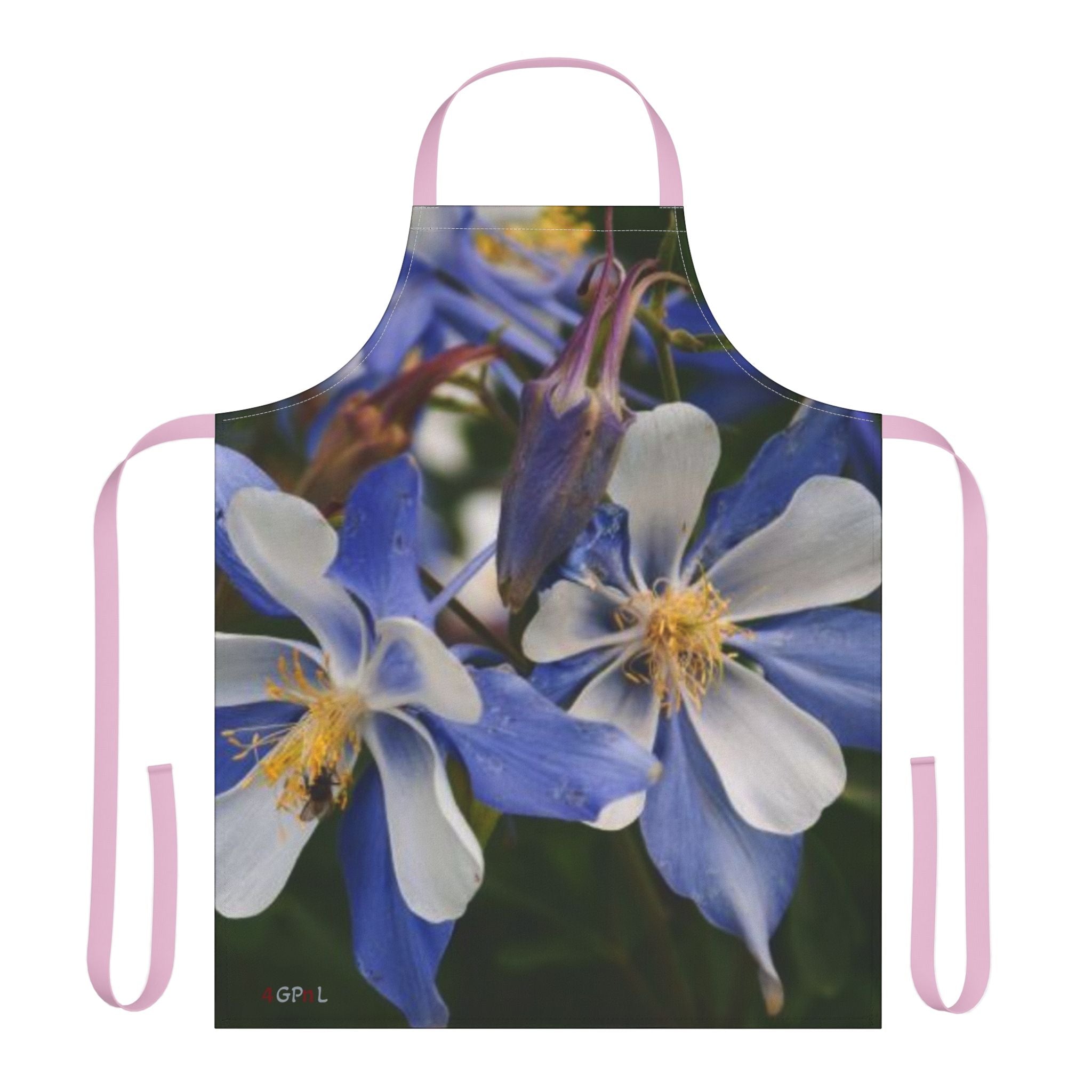 Blue Columbine Floral Apron — Gardeners & Home Cooks Gift