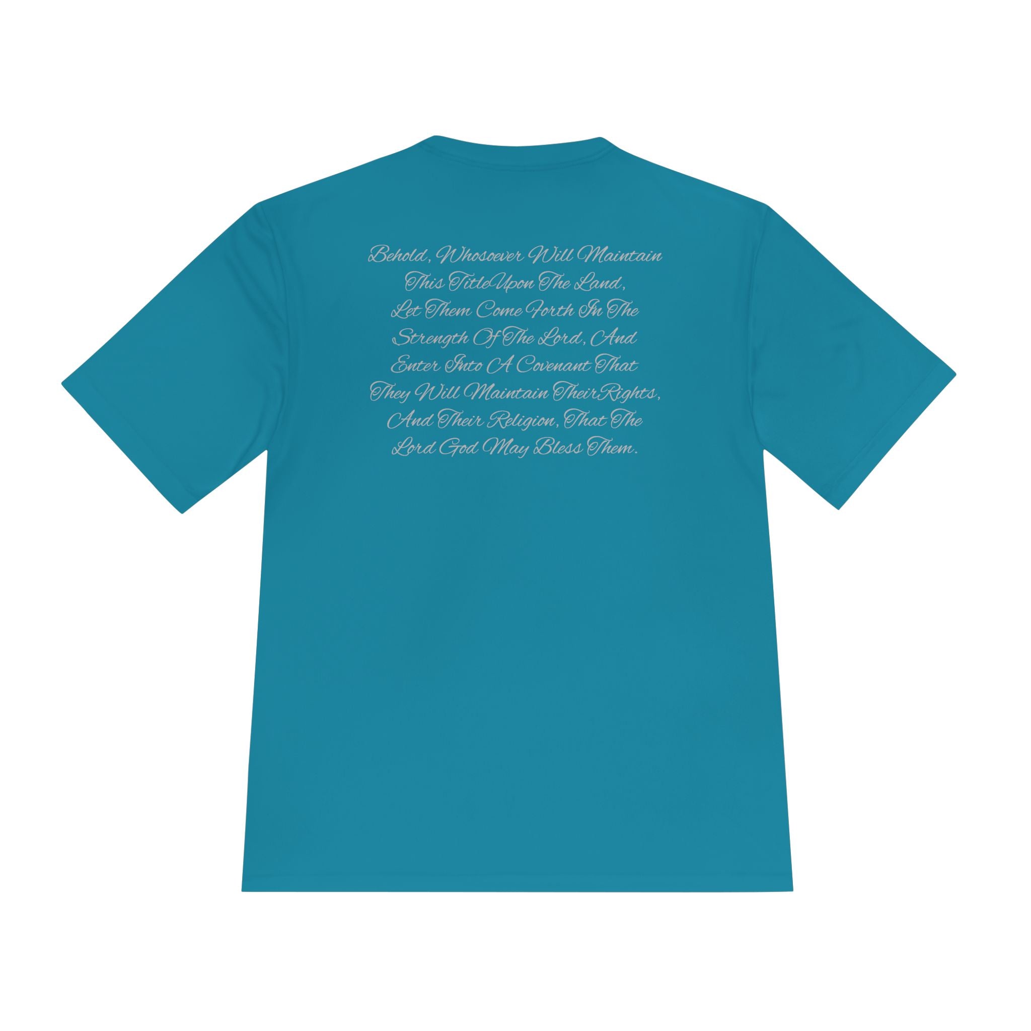 American Flag Title of Liberty Graphic Tee — Patriotic "Land of the Free" Moisture-Wicking Shirt