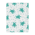 Sea Turtle Minky Blanket — Soft Teal Turtle Pattern Throw for Nursery & Beach Lovers
