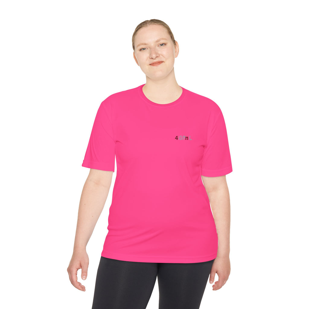 4GPnL "Title of Liberty" Flag Graphic Moisture-Wicking Tee — Inspirational Script Back Print