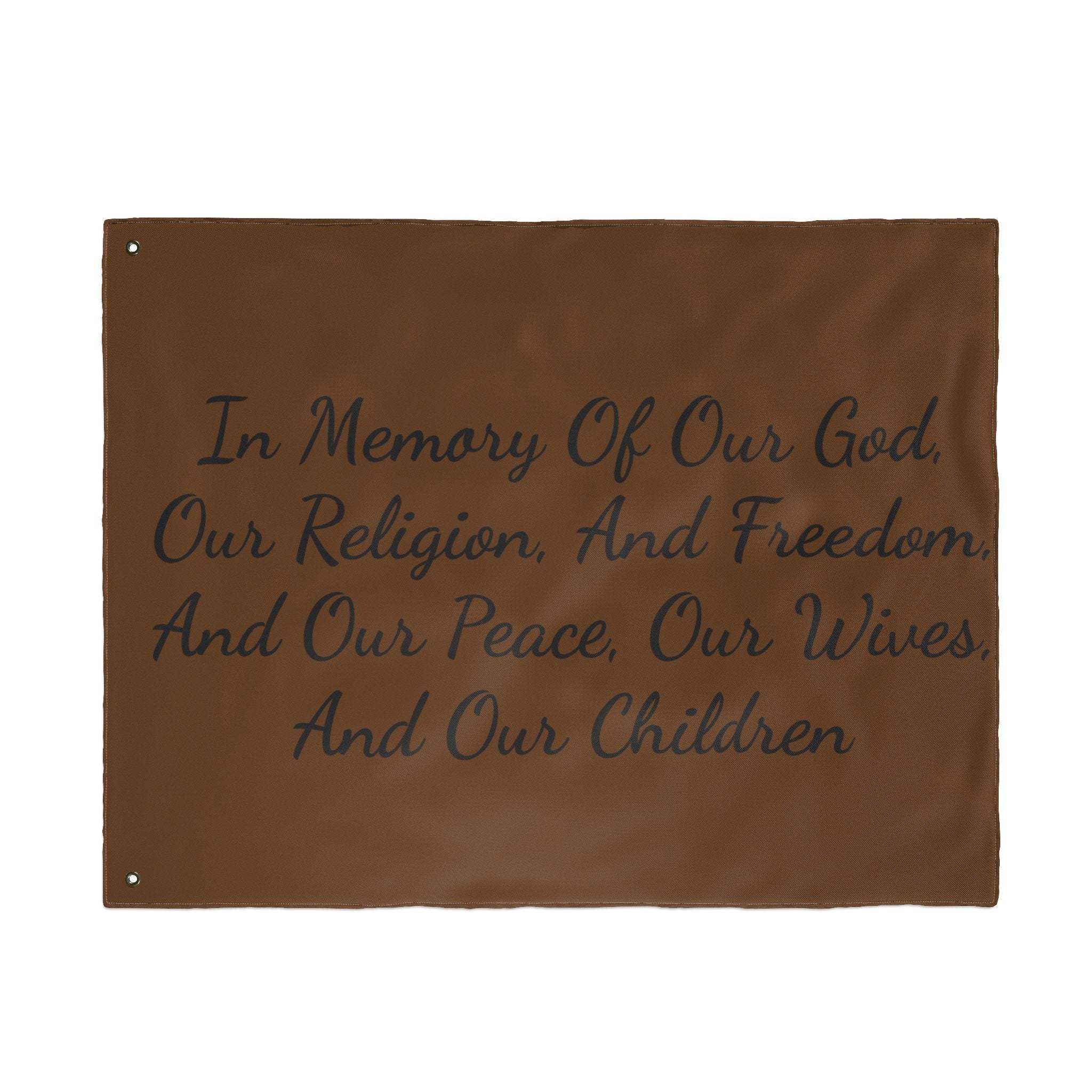 Title of Liberty Double-Sided Flag — "In Memory Of Our God, Our Religion, And Freedom"
