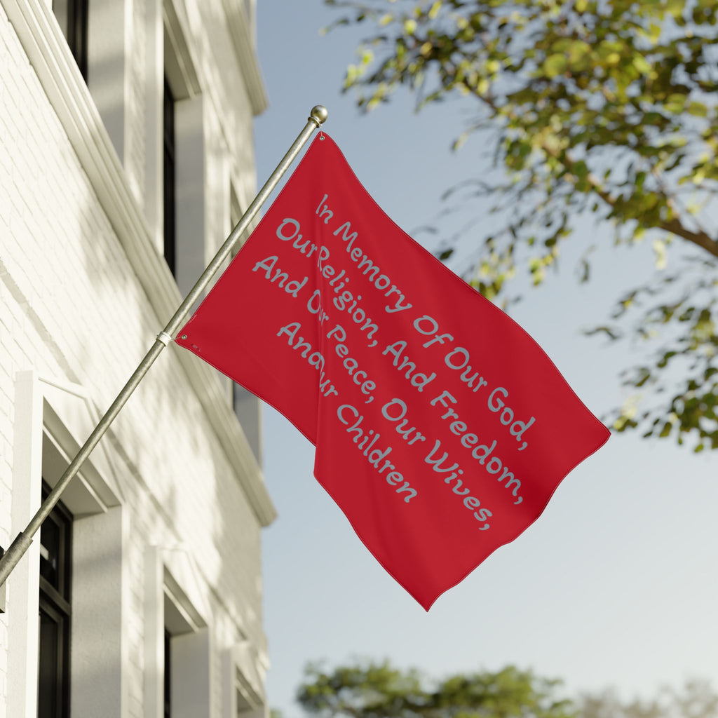 Copy of Title of Liberty Memorial Quote Flag — "In Memory Of Our God, Our Religion, And Freedom" Double-Sided Garden Flag