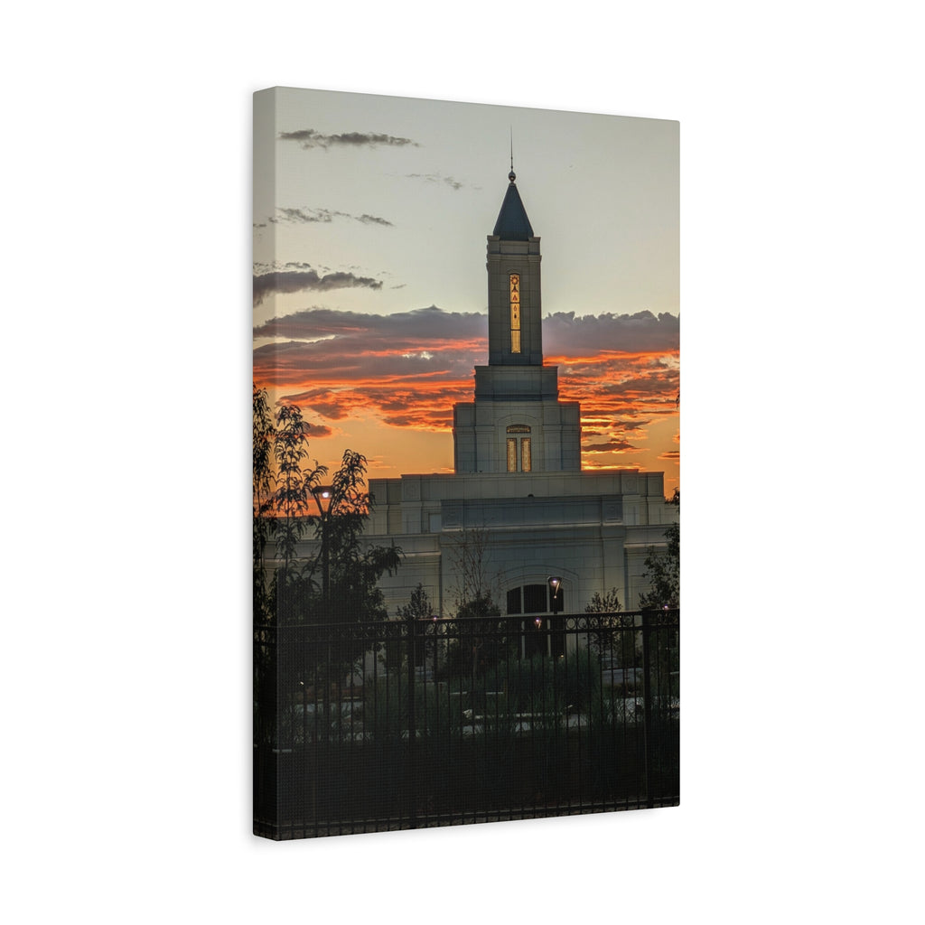 Sunset Temple Canvas Print — Stretched Matte Wall Art