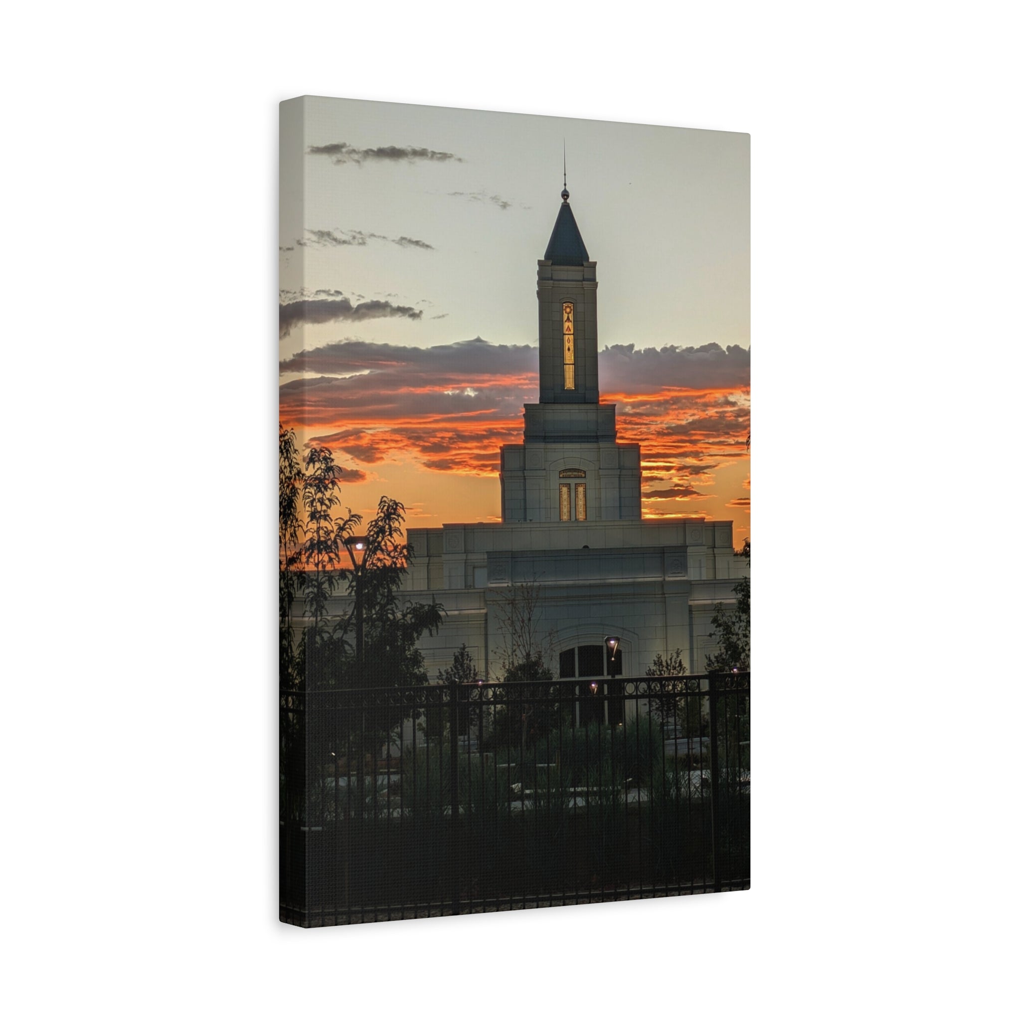 Sunset Temple Canvas Print — Stretched Matte Wall Art