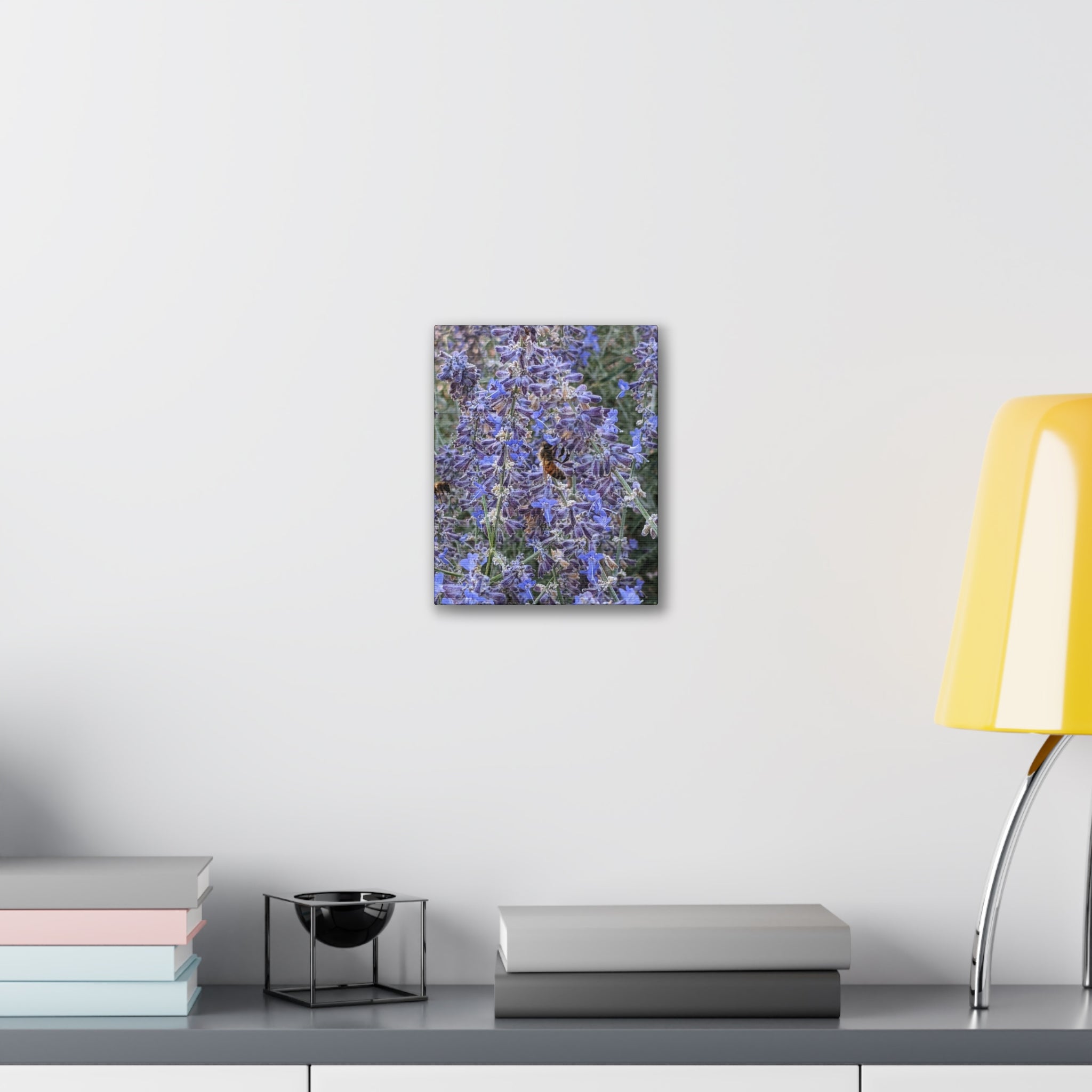 Purple Sage Honeybee Canvas Print — Floral Nature Wall Art
