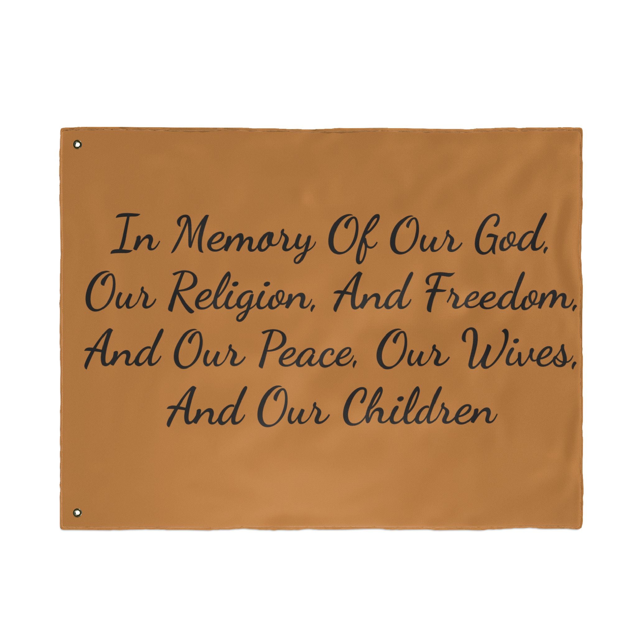 Title of Liberty Flag - "In Memory Of Our God, Our Religion, And Freedom" Double-Sided Garden Banner